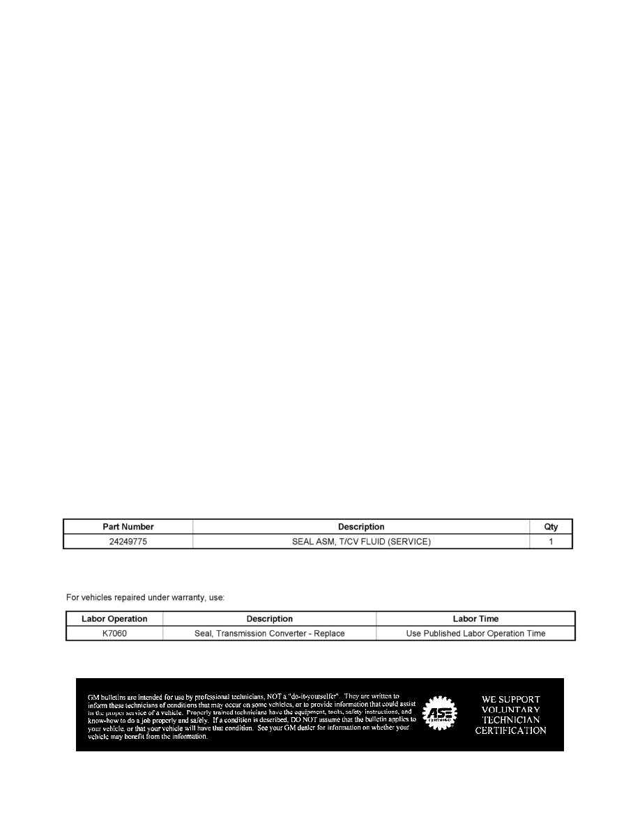 Transmission and Drivetrain > Automatic Transmission/Transaxle > Seals and Gaskets, A/T > System Information > Technical Service Bulletins > All Technical ...