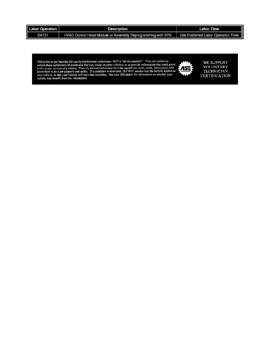 Relays and Modules > Relays and Modules - HVAC > Control Module HVAC > Component Information > Technical Service Bulletins > All Technical Service Bulletins ...