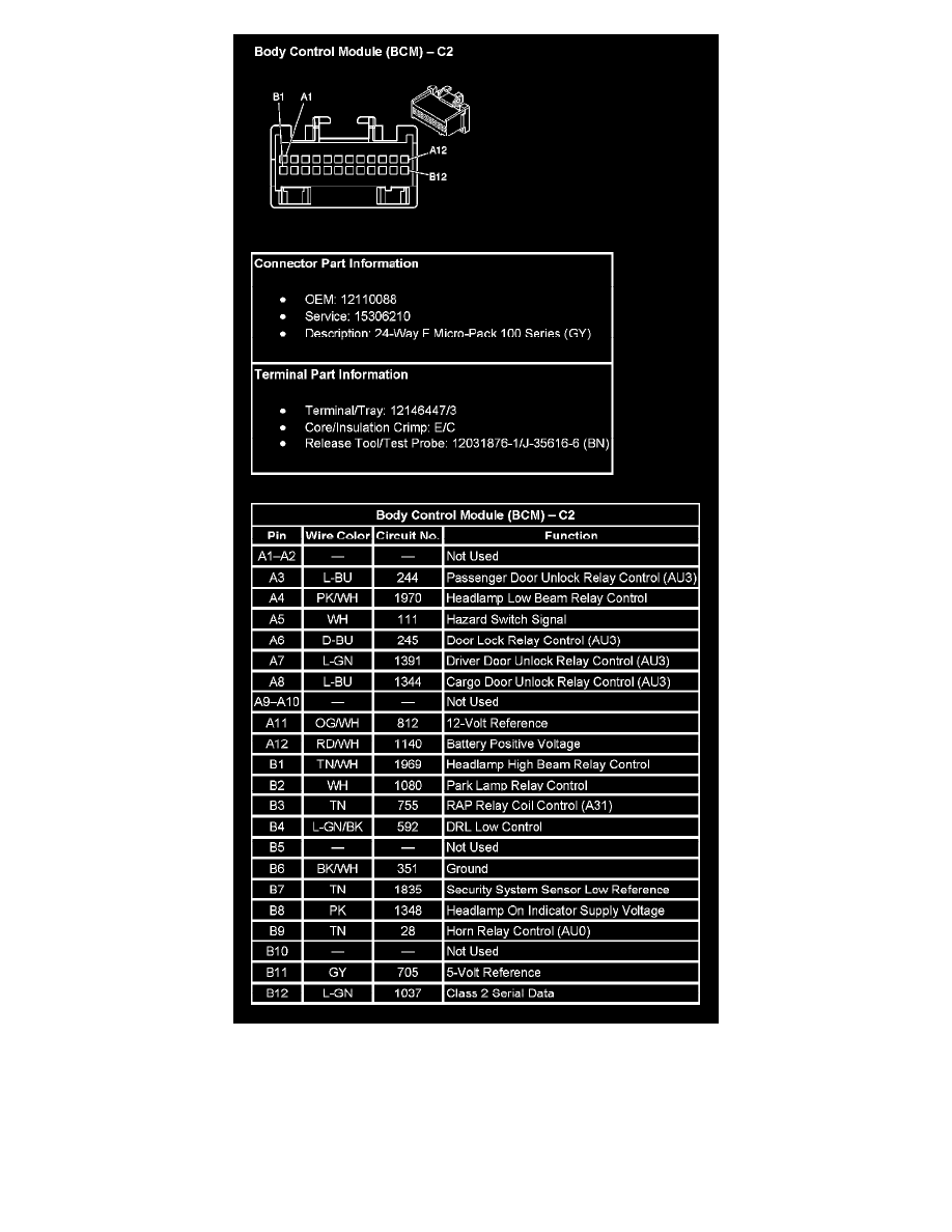 GMC Service and Repair Manuals > Savana 3500 V86.6L DSL Turbo VIN 6 (2007) > Body and