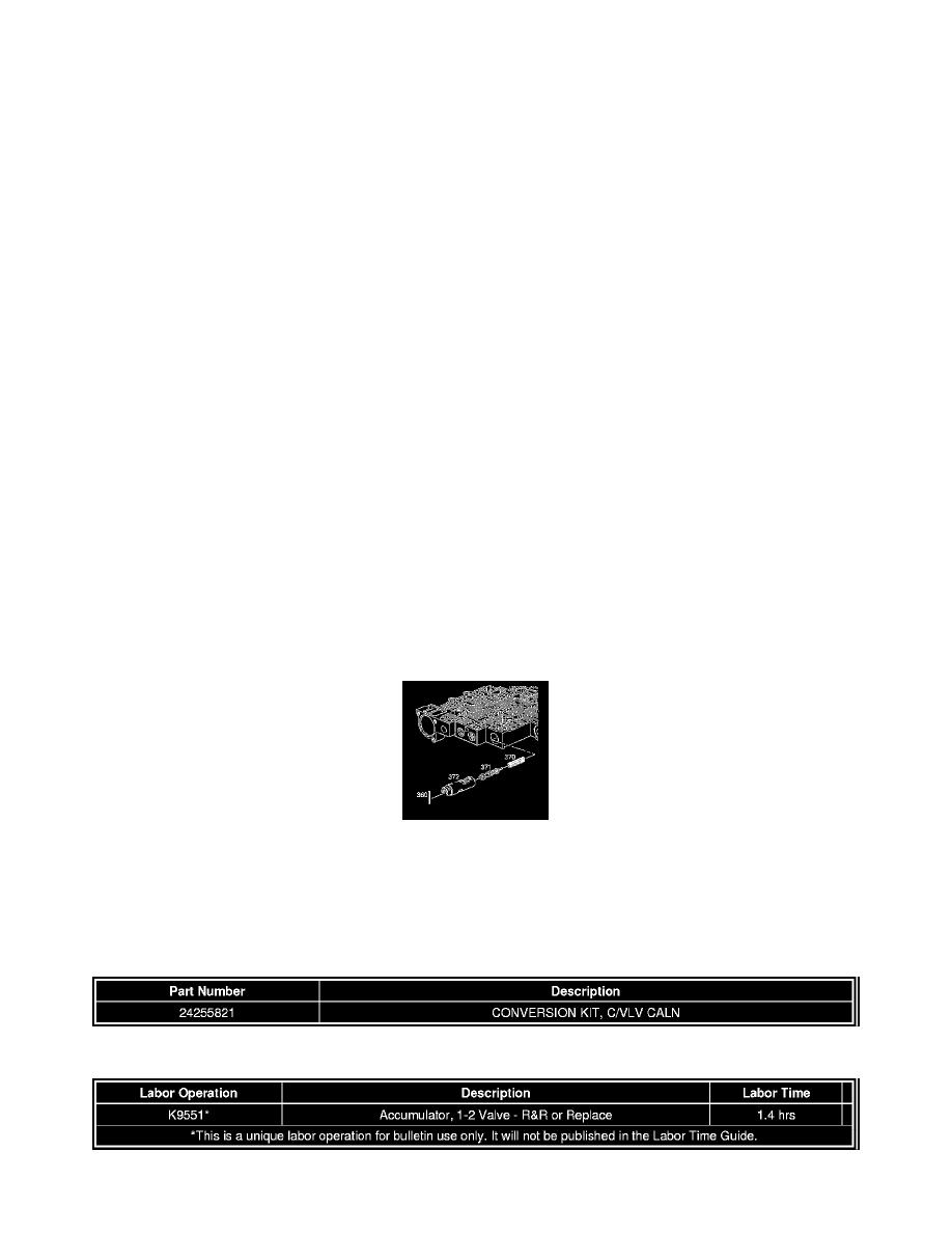 Transmission and Drivetrain > Automatic Transmission/Transaxle > Valve Body, A/T > Component Information > Technical Service Bulletins > All Technical ...