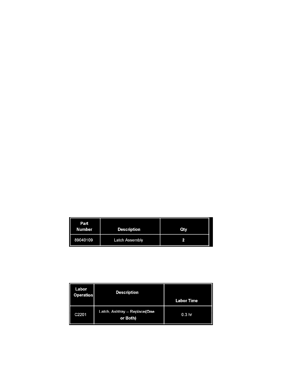 Body and Frame > Interior Moulding / Trim > Console > Component Information  > Technical Service Bulletins > Interior - Console Cupholder/Ashtray Cover  Won't ...