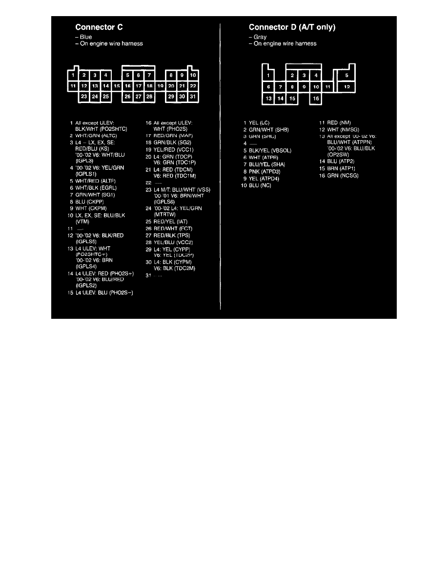 Honda Service and Repair Manuals > Accord LX Sedan V63.0L