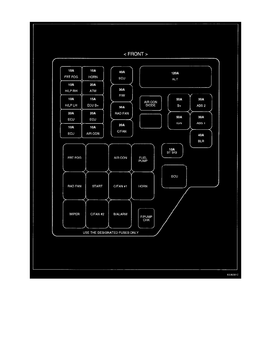 Hyundai Service and Repair Manuals > Santa Fe V62.7L (2003) > Relays and Modules