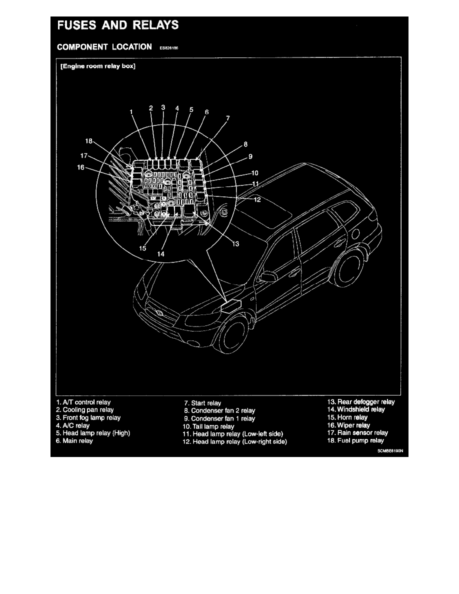 Hyundai Manuals > Santa Fe AWD V62.7L (2007) > Relays and