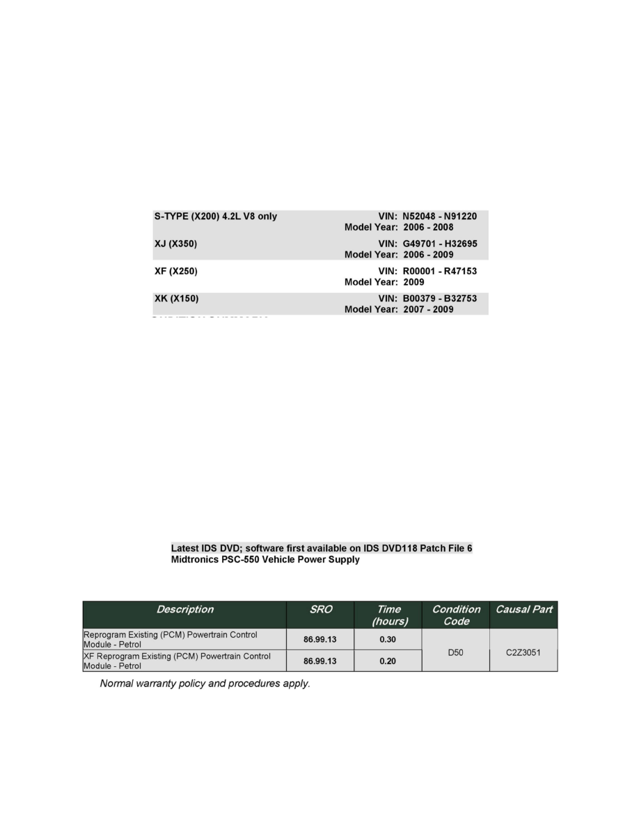 Jaguar Manuals > XF (X250) V84.2L (2009) > Powertrain