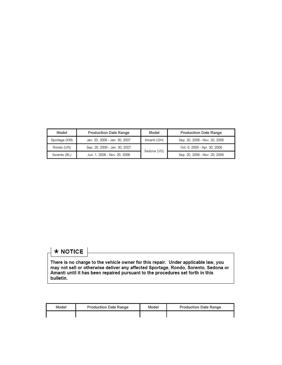 Lighting and Horns > Brake Light Switch > Component Information > Technical  Service Bulletins > Recalls for Brake Light Switch: > KT2009052201 > Jun >  09 > ...