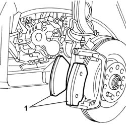 FRONT BRAKE DISCS - R.R. with brake calipers removed