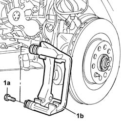 FRONT BRAKE DISCS - R.R. with brake calipers removed