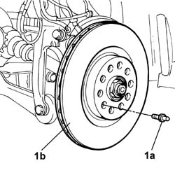 FRONT BRAKE DISCS - R.R. with brake calipers removed