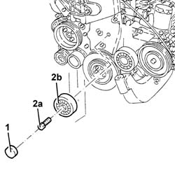 Toothed timing drive belt - R.R. with engine removed