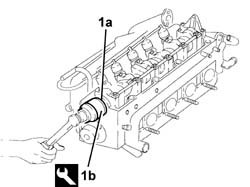 Camshaft in cylinder head - R.R. with head removed