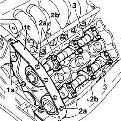 CAMSHAFTS in left cylinder head - R.R. on vehicle