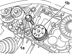 TOOTHED DRIVE PULLEY - R.R. with timing belt removed