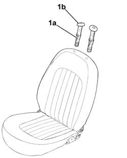 Front seat head restraint pins - R.R.