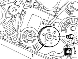 TOOTHED DRIVE PULLEY - R.R. with timing belt removed