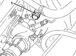 CYLINDER HEAD/CRANKCASE WATER CIRCUIT HOSE WITH THERMOSTAT CLOSED - R.R.