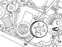TOOTHED DRIVE PULLEY - R.R. with timing belt removed