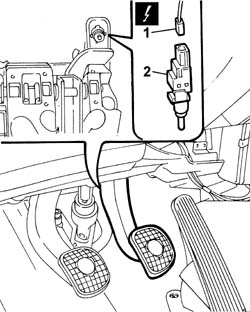 SWITCH on BRAKE pedal - R.R.
