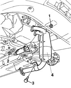 Exhaust manifold with catalytic converter - r r