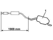 Rear exhaust silencer - r + r