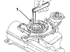 Engine oil pump, removed - check at bench