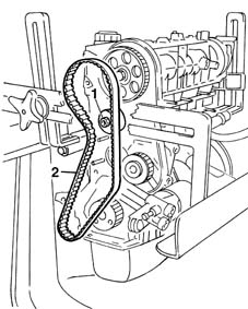 Toothed timing belt - r r with engine removed