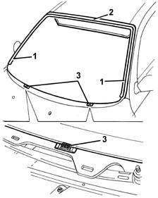Windscreen glass r r including cleaning of housing