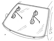 Windscreen glass r r including cleaning of housing