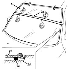 Windscreen glass r r including cleaning of housing