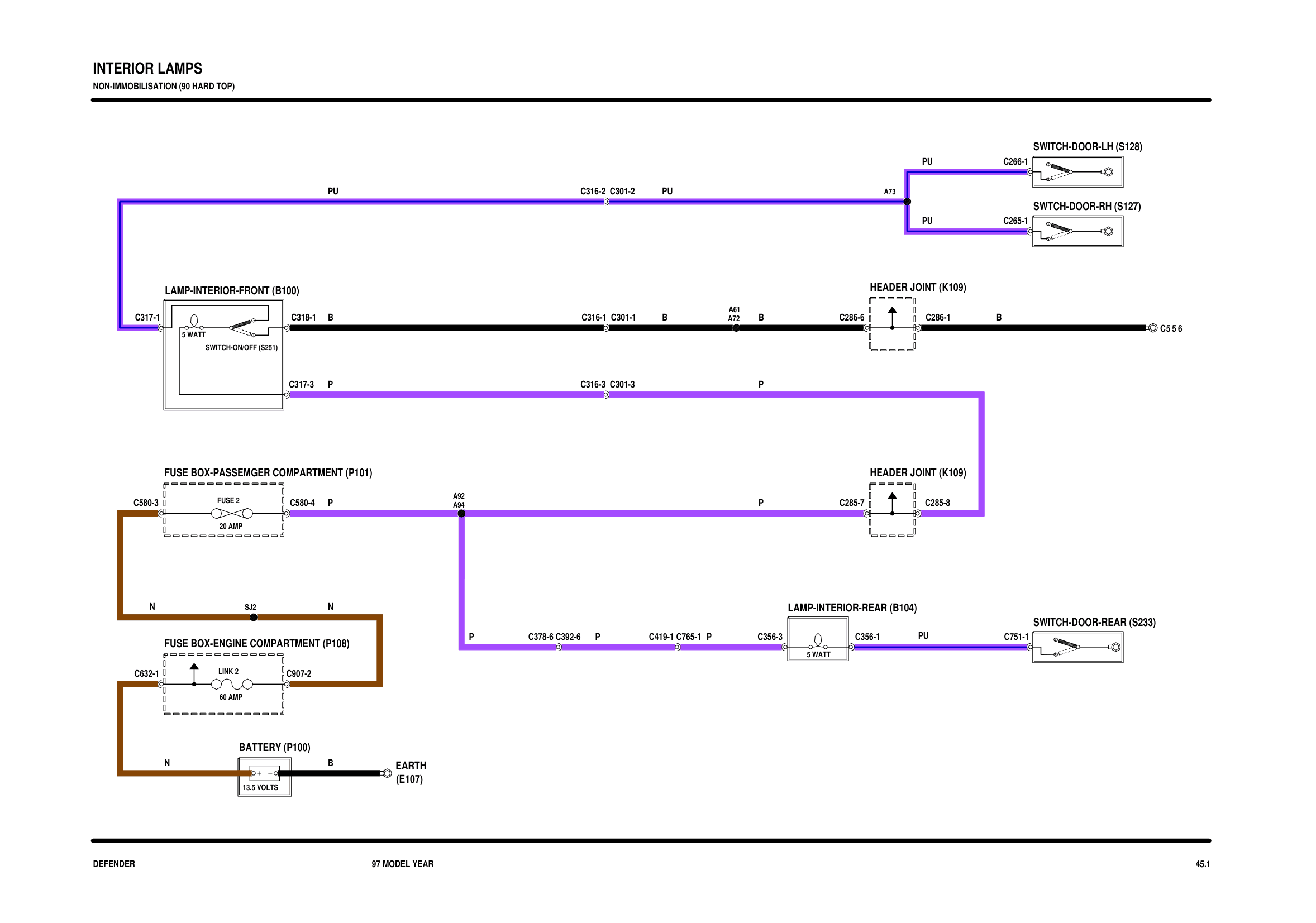 Interior Lamps circuit diagram