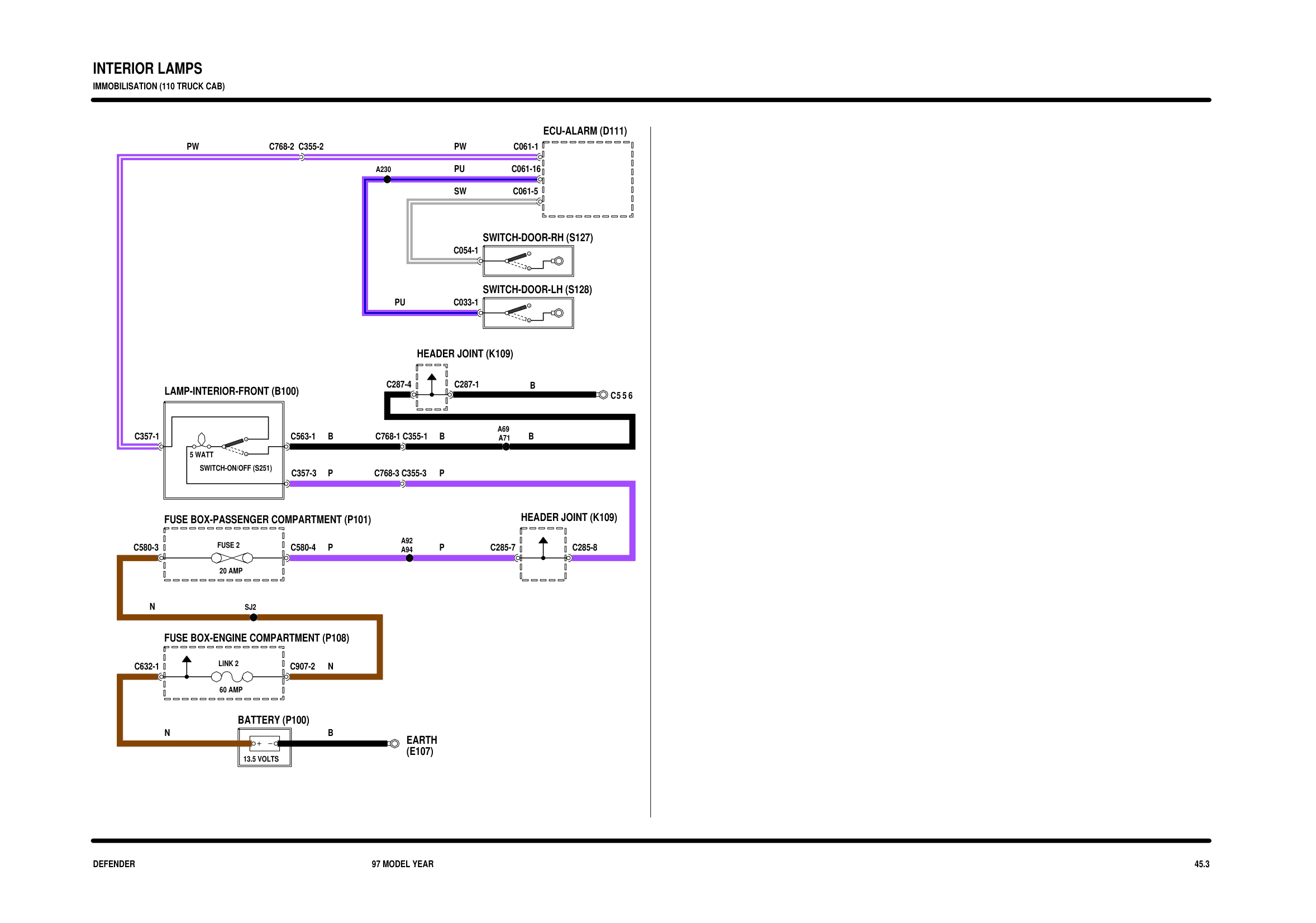 Interior Lamps circuit diagram