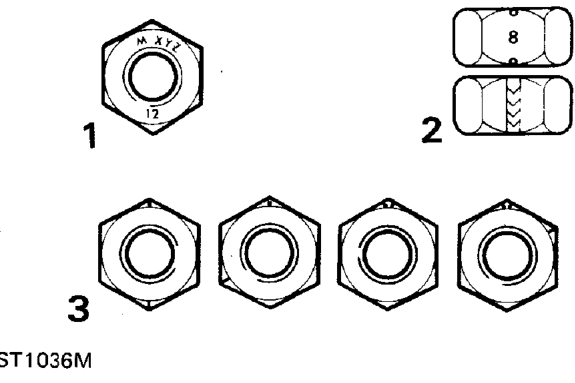 Tab washers – A dot is used to locate the 12 o’clock position and a dash to indicate the strength grade.