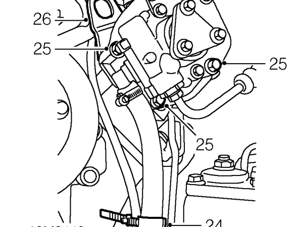 Remove front bolt securing RH catalyst heat