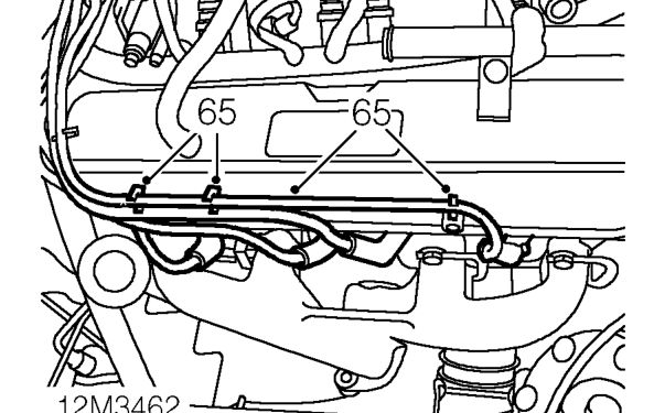 Disconnect RH rocker cover breather pipe from ram housing.
