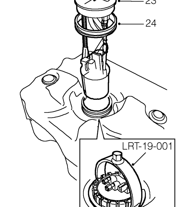 With assistance, locate fuel tank and position