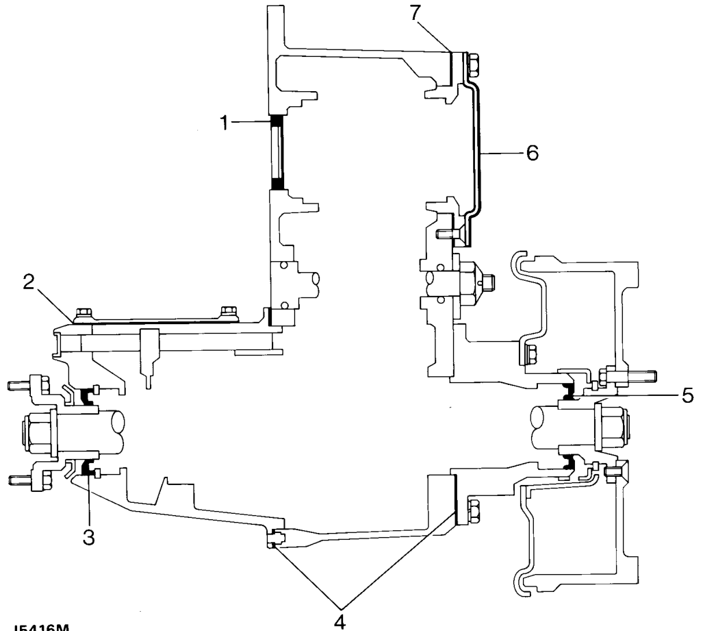 Lt230q transfer gearbox - oil seal locations