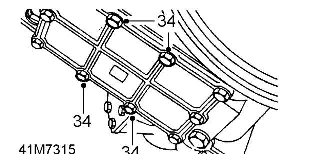 Remove 3 nuts and bolts securing LH gearbox