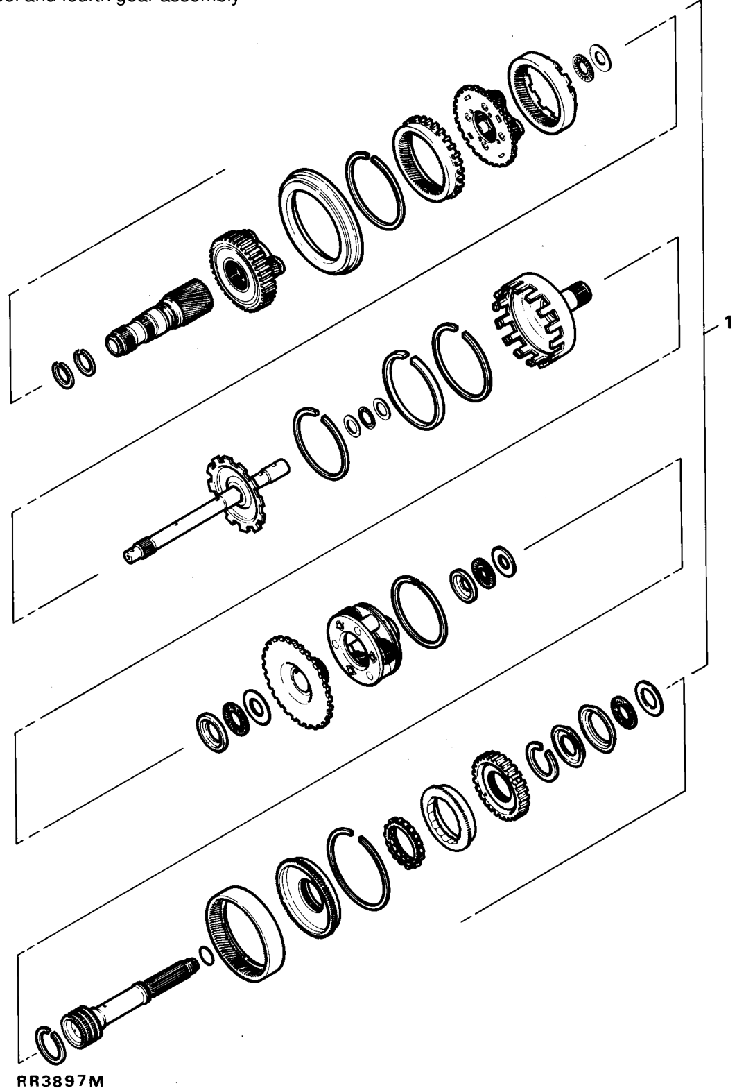 1. Freewheel and fourth gear assembly