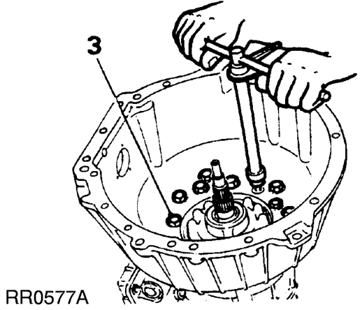 Torque converter pump and main housing – Remove 12 bolts (inner ring of bolts).