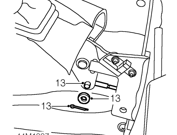 Gearbox and transfer box assembly – Release hand brake gaiter to access cable linkage.