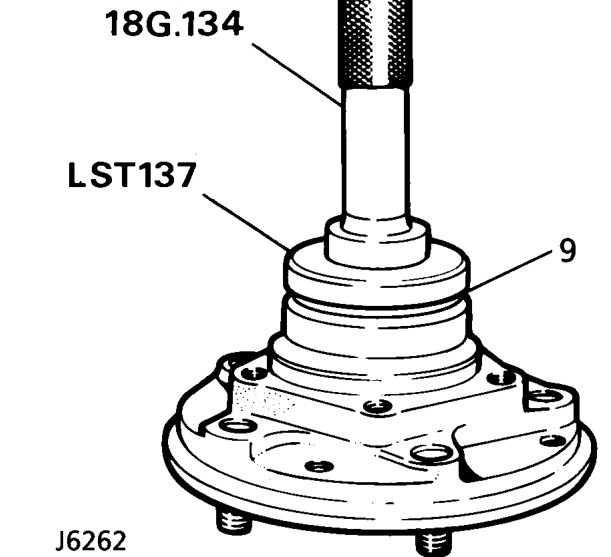 With lip side leading fit a new seal flush with rear face of hub. Using service tool LRT-5