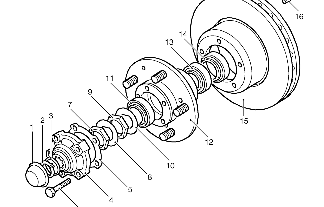 Front hub assembly – with bearings.