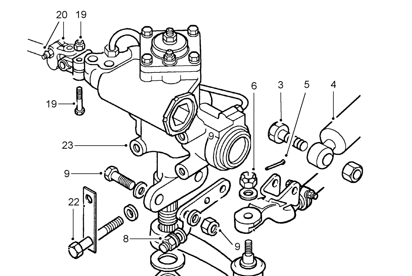 Power steering box – Remove castellated nut.