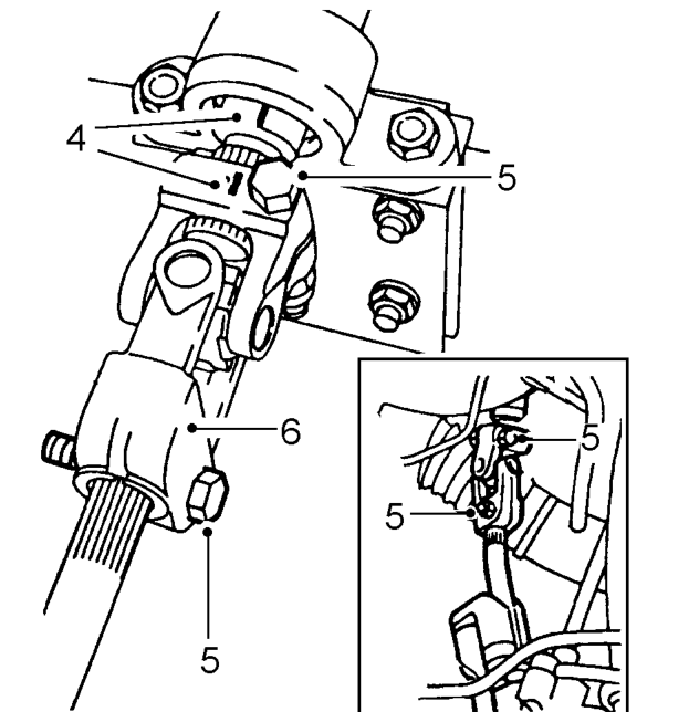 Steering column – Remove air inlet hose.