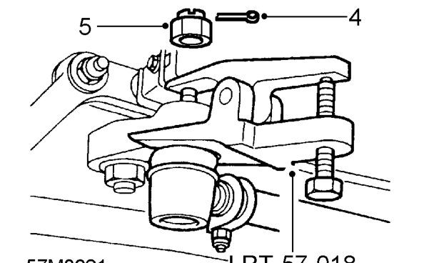 Refit drop arm – Disconnect steering damper from drag link.