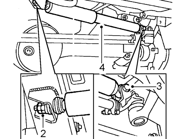 Steering damper – Raise vehicle on a ramp [hoist].
