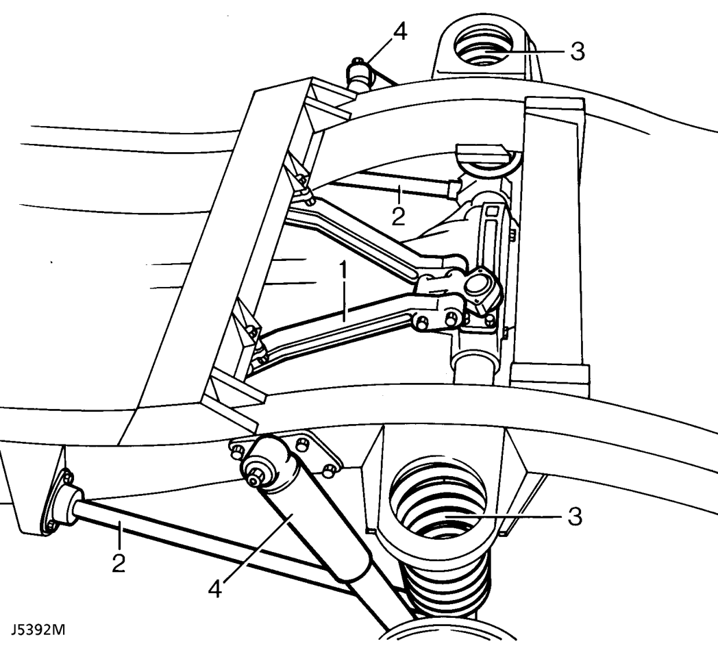 The link arm is secured by a single retaining nut to the Conventional long travel coil spr