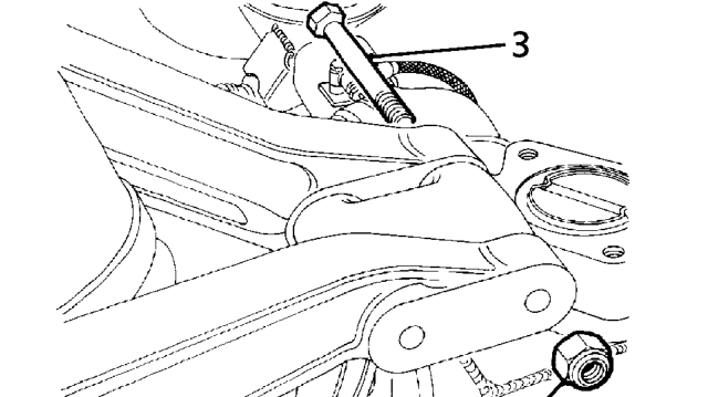 Suspension link - upper renew bush – Fully tighten fixings to correct torque.