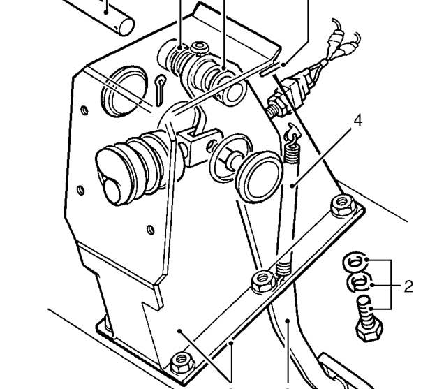 Brake pedal refit – Taking care not damage brake fluid pipes, remove pedal box assembly and gasket.