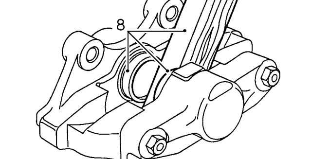 Warning: do not separate caliper halves. – WITH CAUTION expel pistons from their bores by applying air pressure to fluid inlet port. 